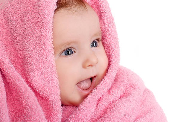 pink baby towel
